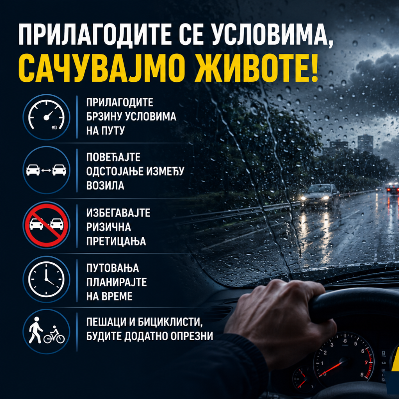 Повећан опрез на путевима због најављеног невремена